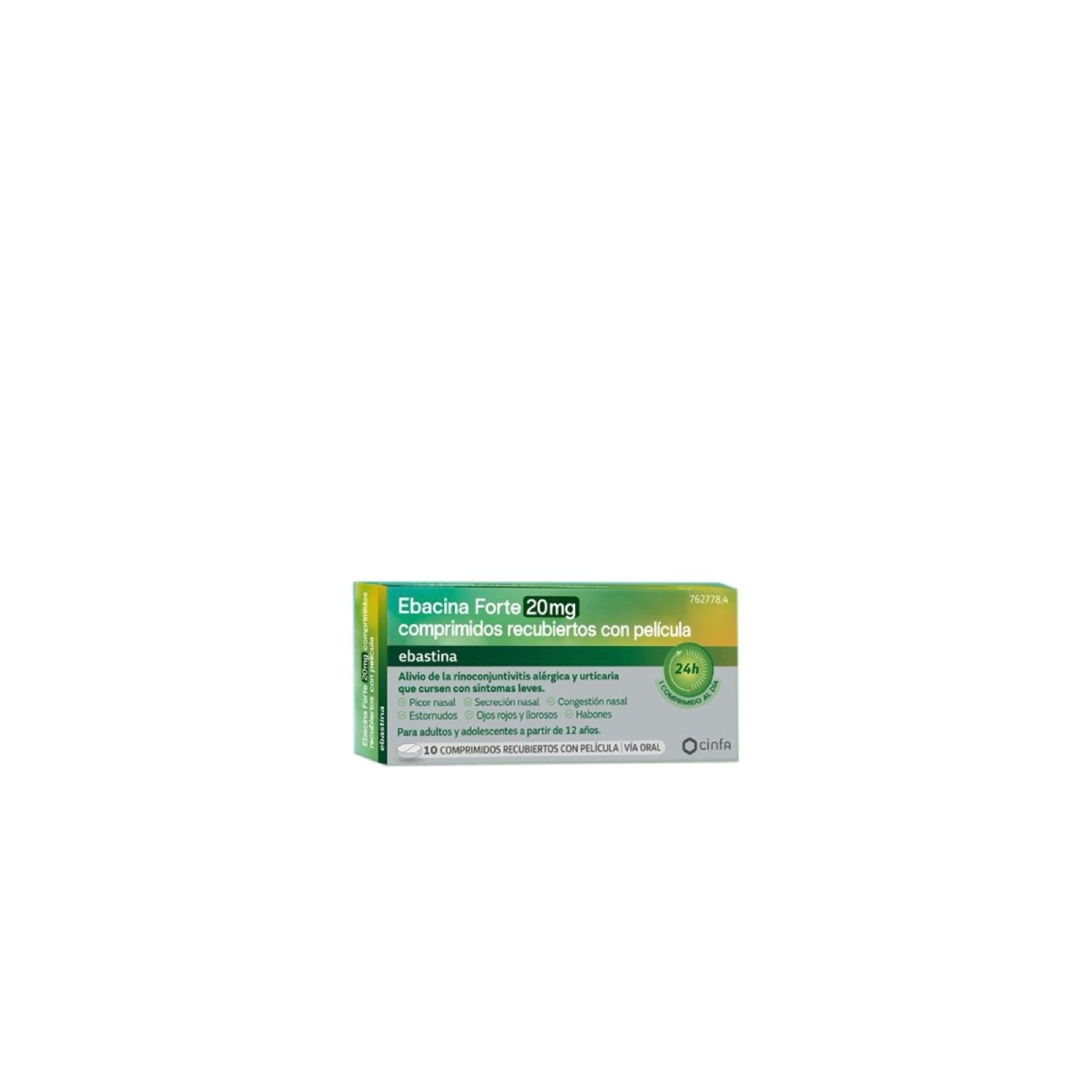 Ebacina Forte 20 Mg 10 Comprimidos Recubiertos