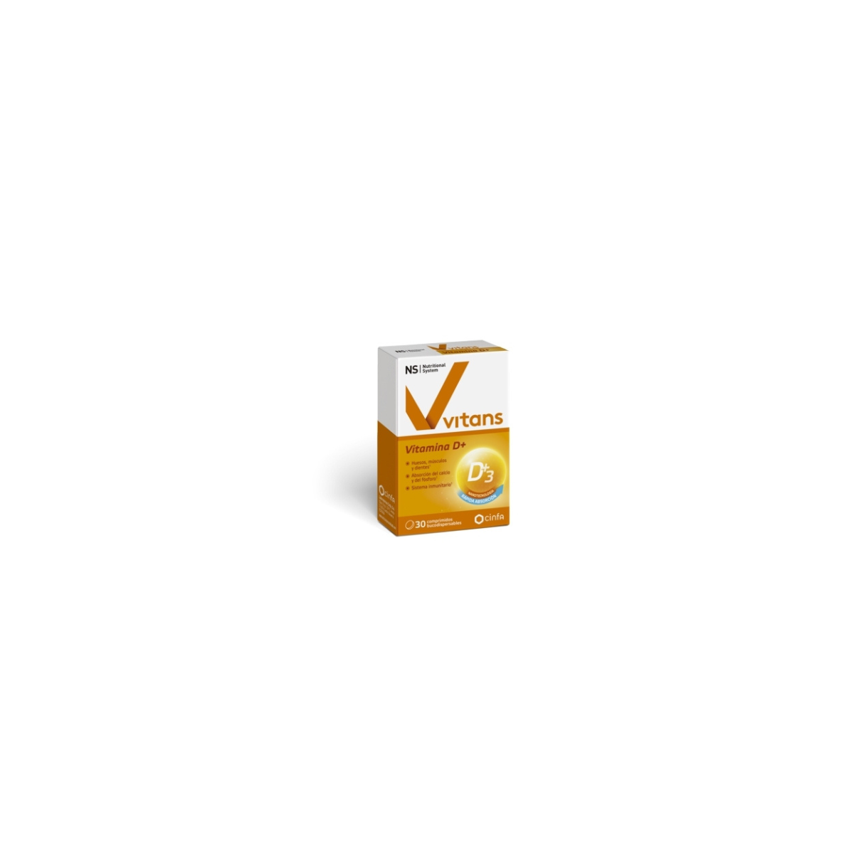 Vitans vitamina D+3 NS 30 comprimidos...