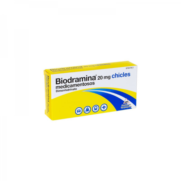 Biodramina 20 Mg Chicles Medicamentosos, 12 Chicles