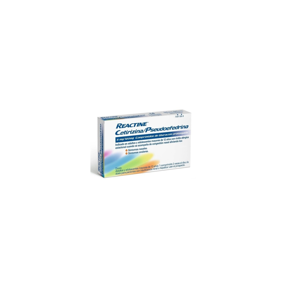 Reactine Cetirizina/Pseudoefedrina 5Mg/120Mg...