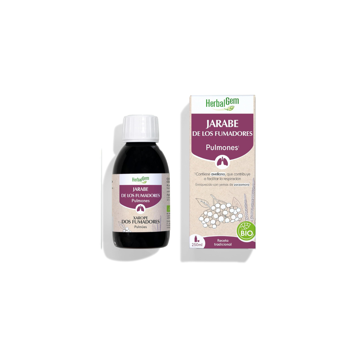 Herbalgem jarabe de los fumadores pulmones 250 ml
