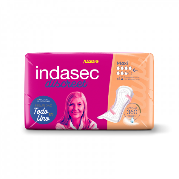 Compresa perdidas leves indasec discreet maxi 15 unidades