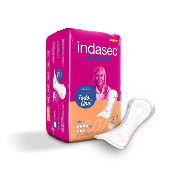 Compresa perdidas leves indasec discreet maxi 15 unidades 2