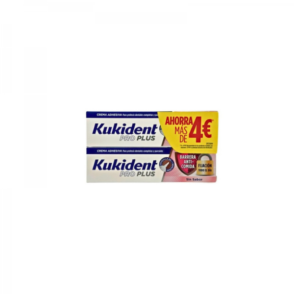 Kukident pro plus barrera anticomida 2 envases 40 g sin sabor