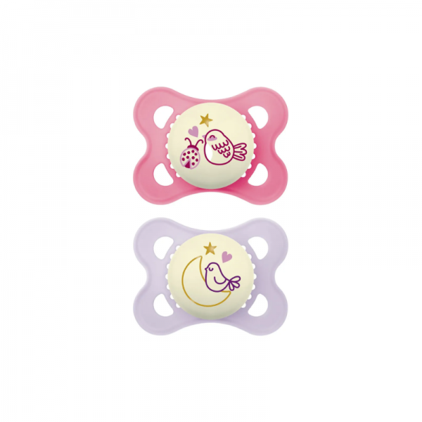 Chupete silicona mam original nigth 2-6 meses pack doble