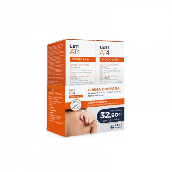 Crema corporal leti AT4 atopic skin duplo 2x200ml