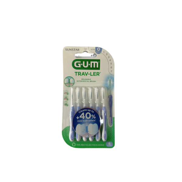 Cepillo interdental gum 1312 trav-ler 0.6 mm 6 unidades