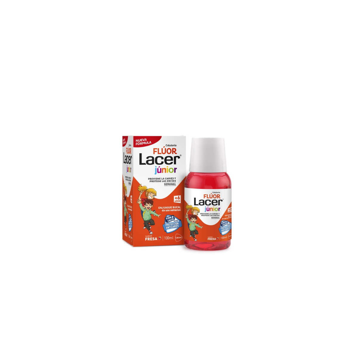 Lacer Colutorio Fluor Semanal 02  Fresa 100 Ml