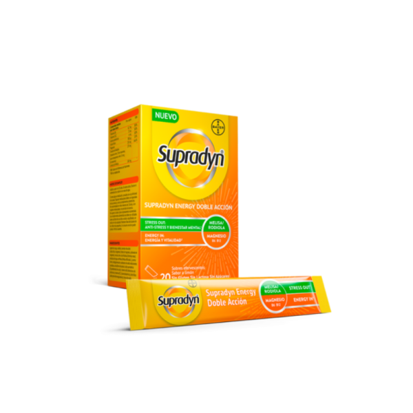 Supradyn energy doble accion 20 sobres efervescentes 2