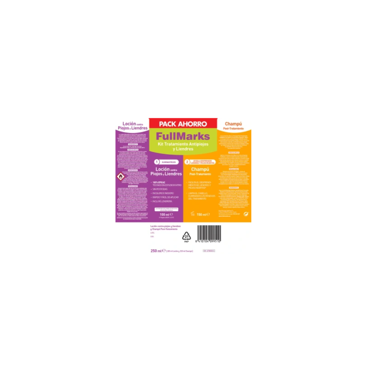Fullmarks Kit Antipiojos Loción  Champú Liendrera