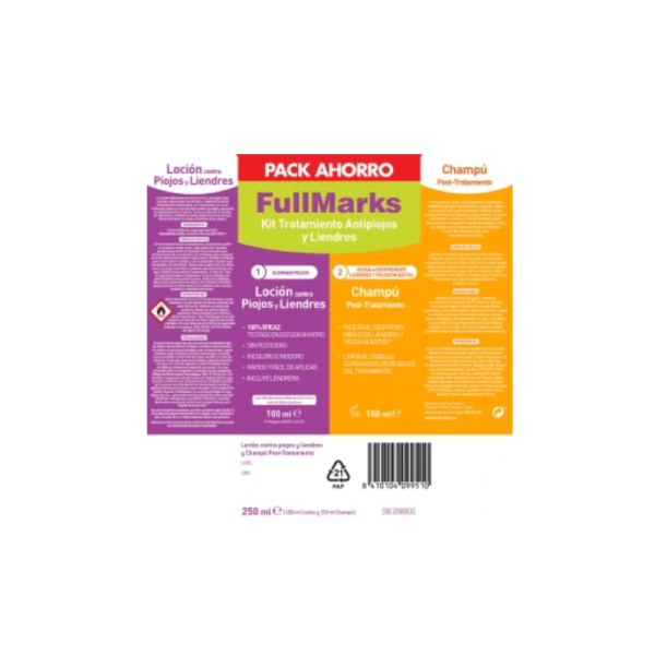 Fullmarks Kit Antipiojos Loción  Champú Liendrera