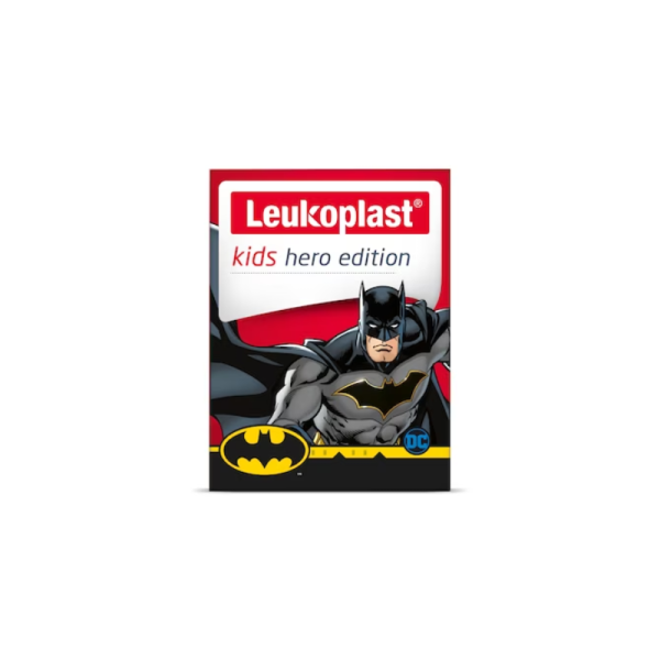 Leukoplast kids 8 unidades 16x56mm + 4 unidades 38x63mm batman