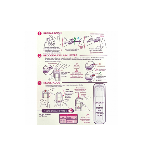 Test de embarazo sangre capilar ng precision + 2