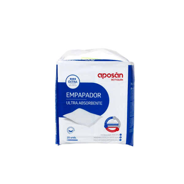 Empapador ultra absorbente aposan 20 unidades 90 cm x 60 cm
